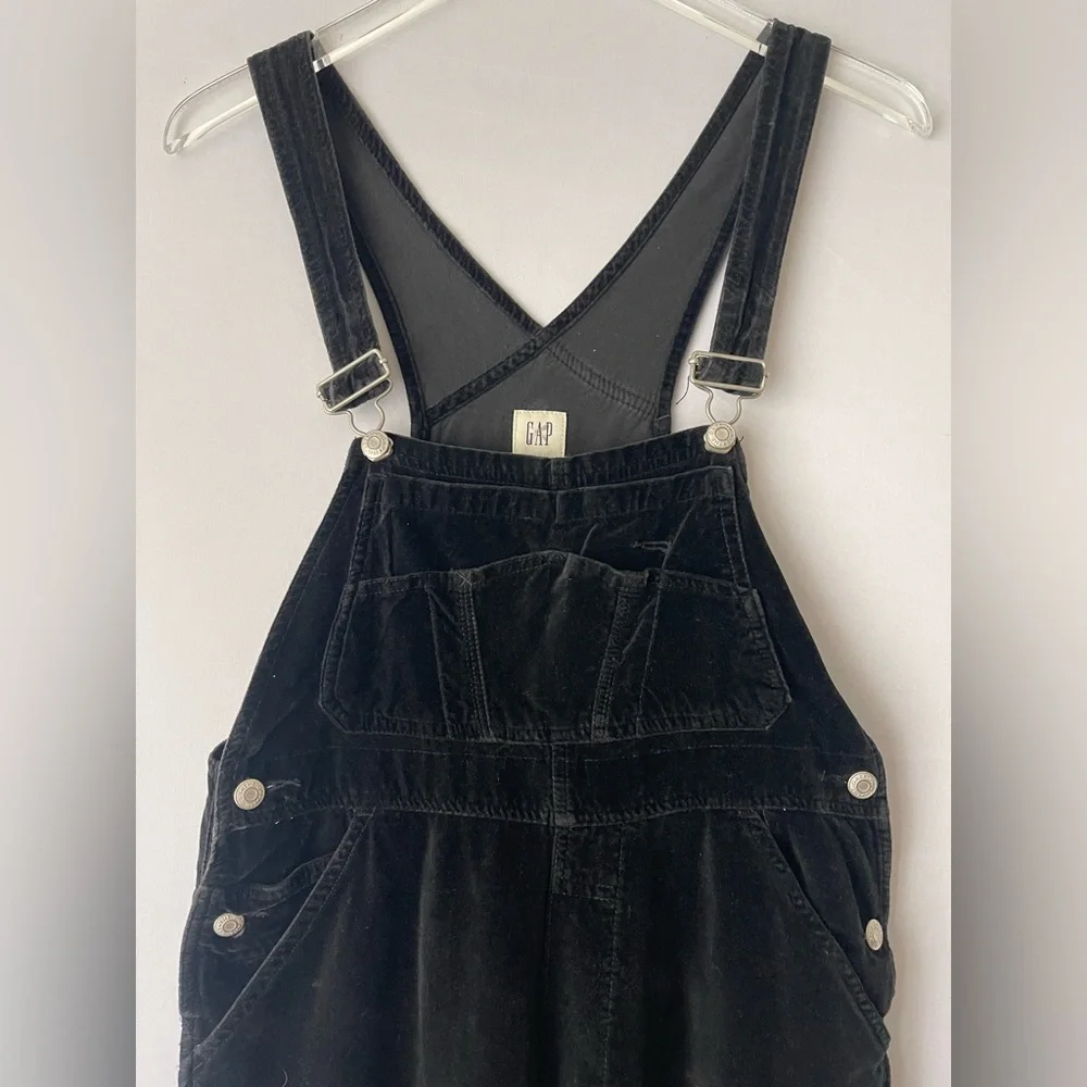 Vintage Gap Kids Cotton Velvet Overalls Black XXL